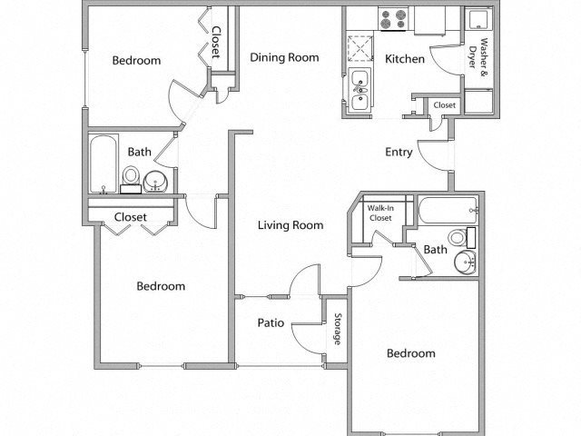 Cannon Oaks Apartments 3 Bedroom 2 Bathroom Floor Plan Cannon Oaks Apartments 3 Bedroom 2 Bathroom Floor Plan